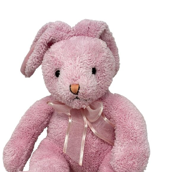 TARGET Pink Bunny Rabbit Chenille Plush Bow Terry Cloth Applause - Picture 2 of 5
